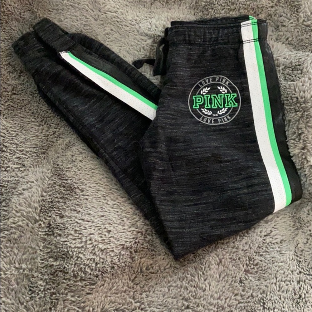 Victoria’s Secret Love Pink striped joggers